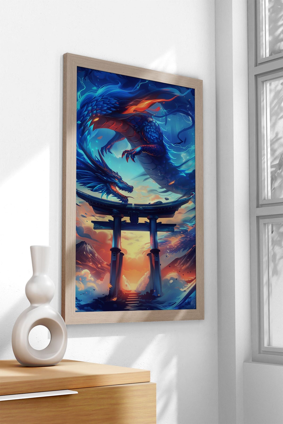 Japanese Dragon Torii Gate Asian Style Poster | Wall Art for Home & Office | High-Quality Print - High-Quality Visual Display