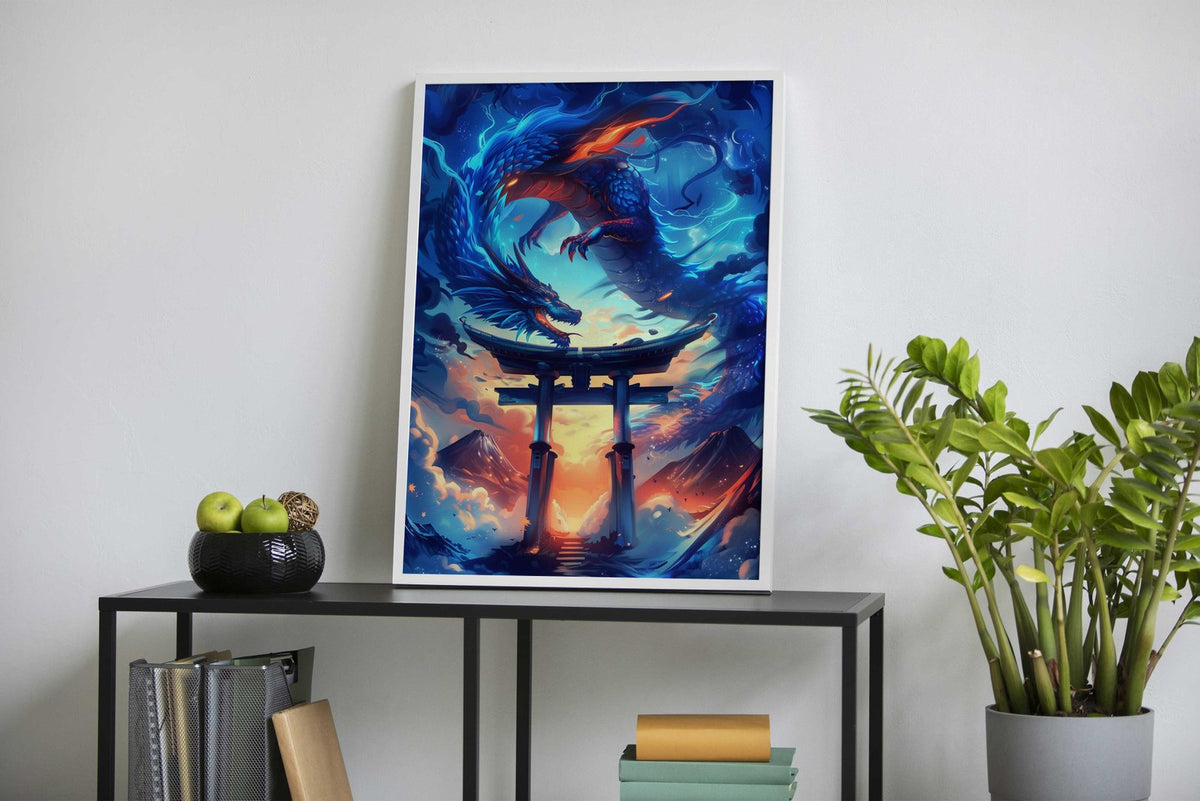 Japanese Dragon Torii Gate Asian Style Poster | Wall Art for Home & Office | High-Quality Print - High-Quality Visual Display