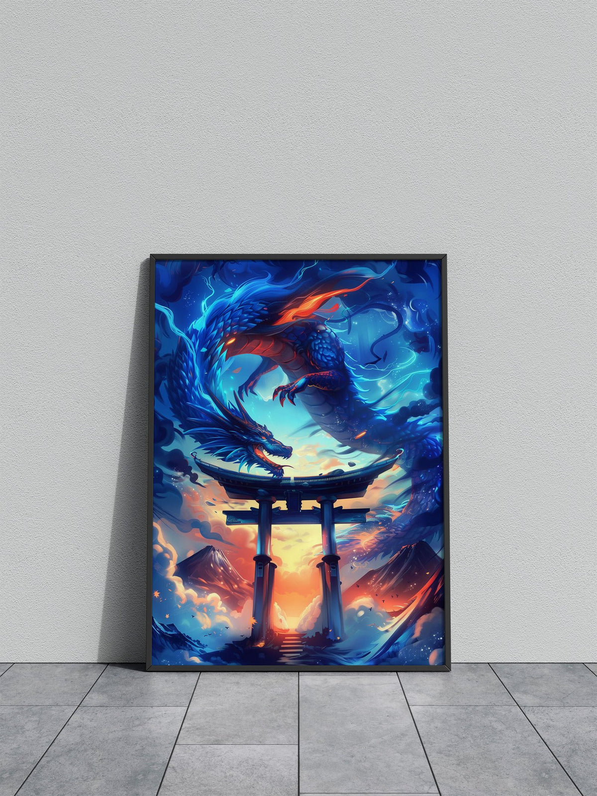 Japanese Dragon Torii Gate Asian Style Poster | Wall Art for Home & Office | High-Quality Print - High-Quality Visual Display