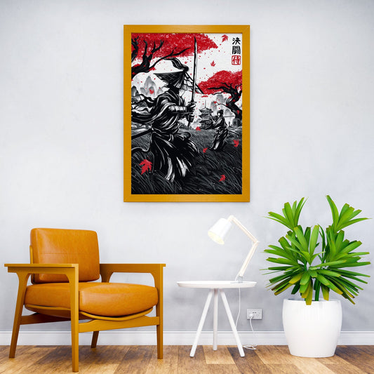 Japanese Duel Ink Wash Asian Style Poster | Wall Art for Home & Office | High-Quality Print - High-Quality Visual Display