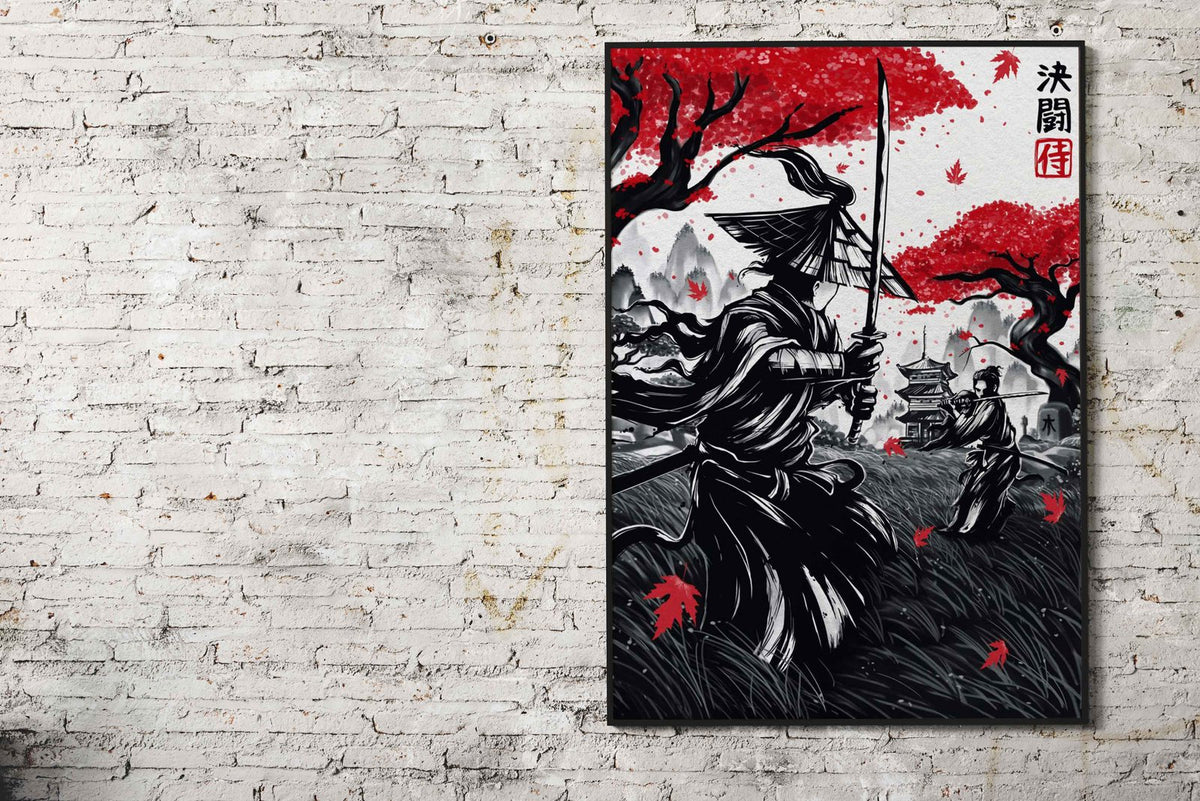 Japanese Duel Ink Wash Asian Style Poster | Wall Art for Home & Office | High-Quality Print - High-Quality Visual Display