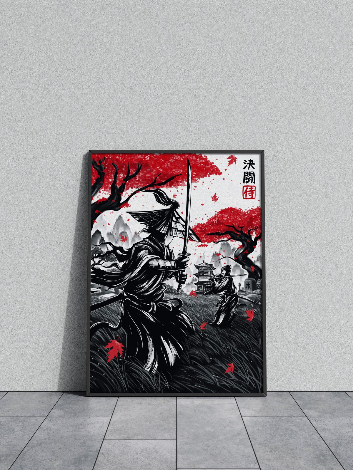 Japanese Duel Ink Wash Asian Style Poster | Wall Art for Home & Office | High-Quality Print - High-Quality Visual Display