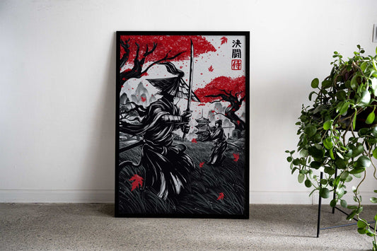 Japanese Duel Ink Wash Asian Style Poster | Wall Art for Home & Office | High-Quality Print - High-Quality Visual Display