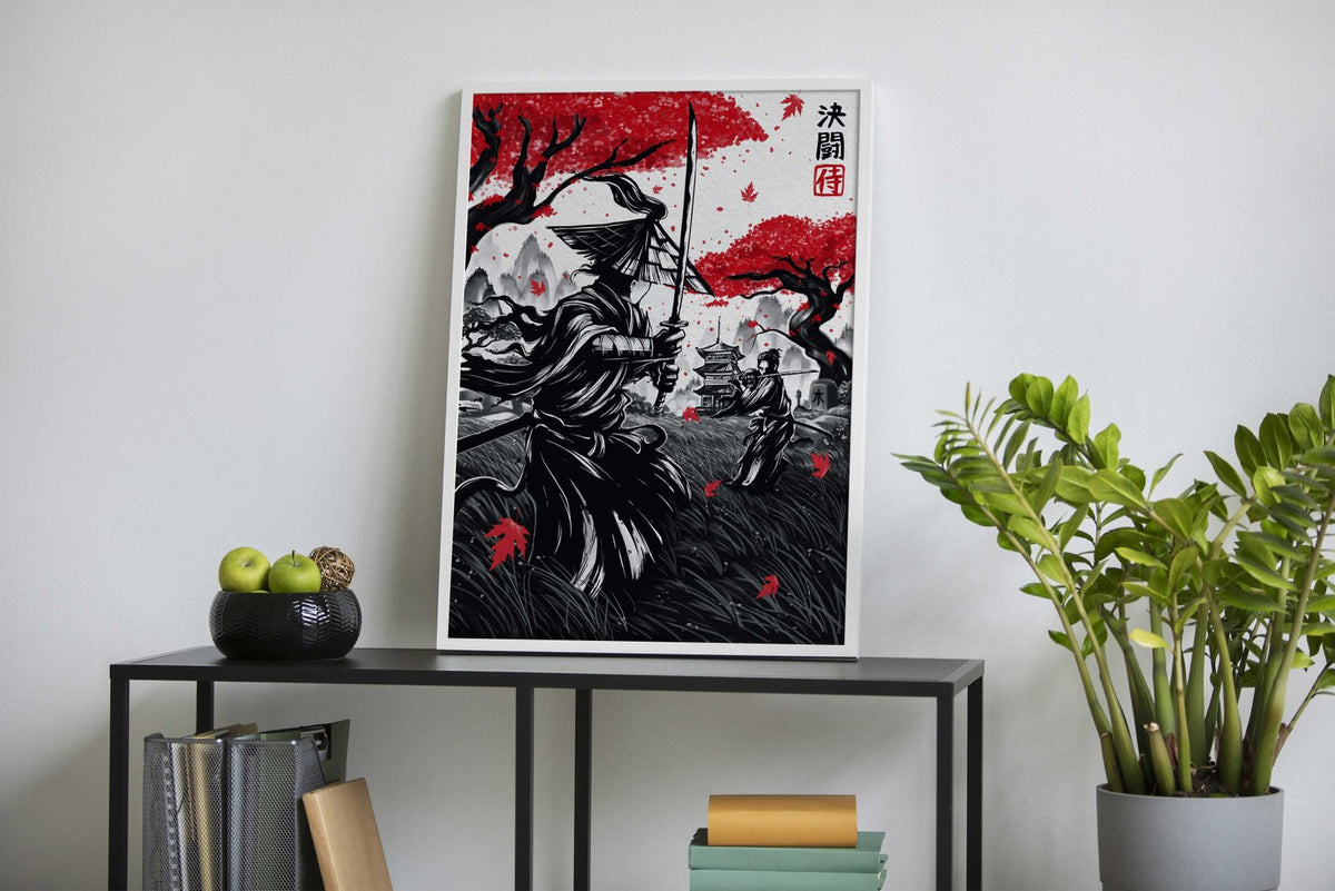 Japanese Duel Ink Wash Asian Style Poster | Wall Art for Home & Office | High-Quality Print - High-Quality Visual Display