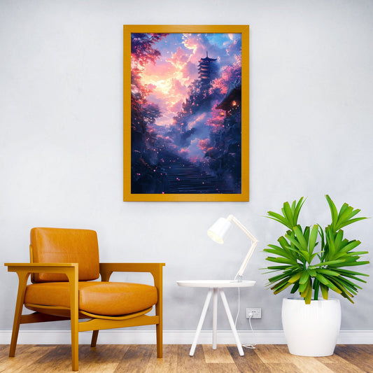 Japanese Fantasy Landscape Beautiful sky Asian Style Poster | Wall Art for Home & Office | High-Quality Print - High-Quality Visual Display