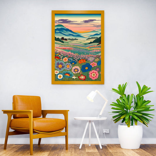 Japanese Flowers Field Asian Style Poster | Wall Art for Home & Office | High-Quality Print - High-Quality Visual Display