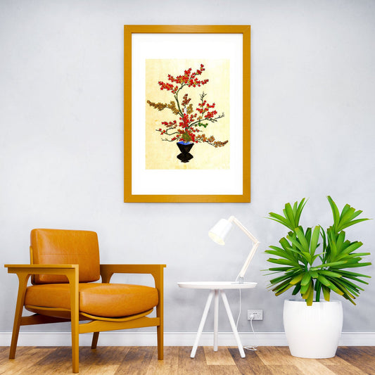 Japanese Flowers in a Vase Asian Style Poster | Wall Art for Home & Office | High-Quality Print - High-Quality Visual Display