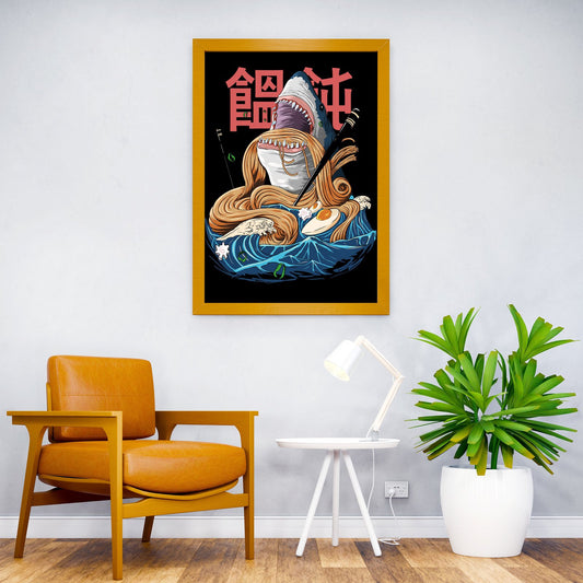 Japanese Food Ramen Shark Asian Style Poster | Wall Art for Home & Office | High-Quality Print - High-Quality Visual Display