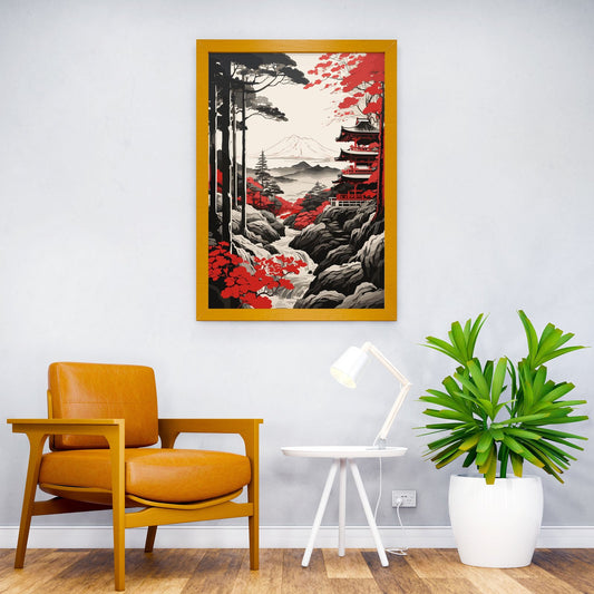 Japanese Forest Lake Asian Style Poster | Wall Art for Home & Office | High-Quality Print - High-Quality Visual Display