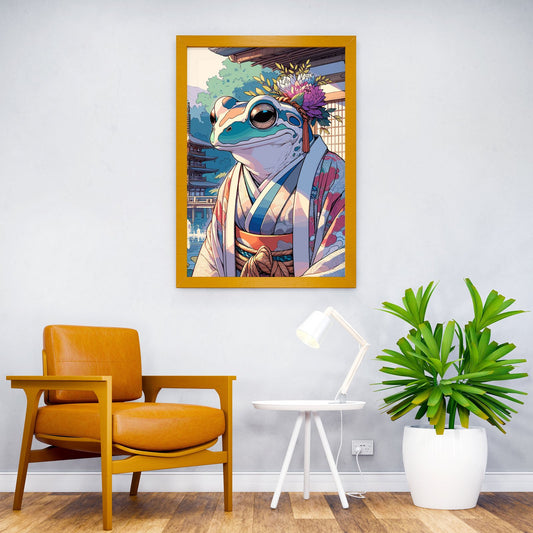 Japanese Frog in Kimono Asian Style Poster | Wall Art for Home & Office | High-Quality Print - High-Quality Visual Display