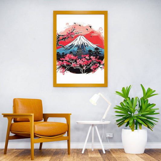 Japanese Fuji Mountain Asian Style Poster | Wall Art for Home & Office | High-Quality Print - High-Quality Visual Display