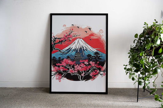 Japanese Fuji Mountain Asian Style Poster | Wall Art for Home & Office | High-Quality Print - High-Quality Visual Display