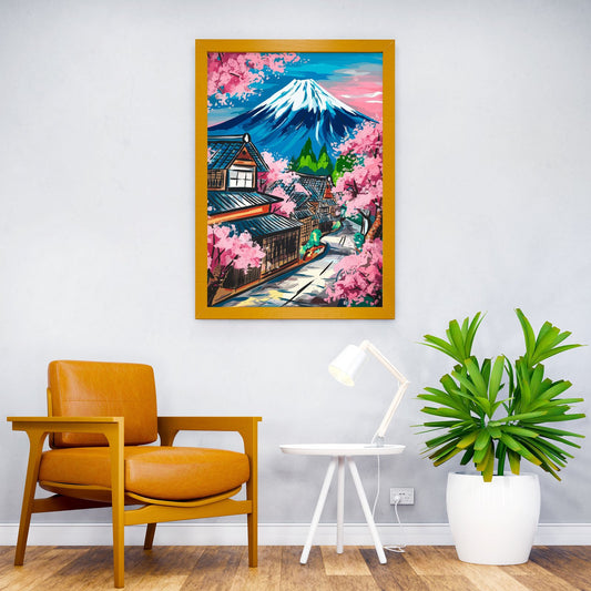 Japanese Fuji Watercolor Asian Style Poster | Wall Art for Home & Office | High-Quality Print - High-Quality Visual Display