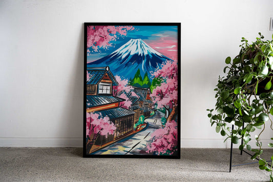 Japanese Fuji Watercolor Asian Style Poster | Wall Art for Home & Office | High-Quality Print - High-Quality Visual Display