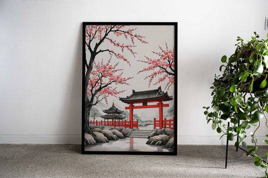Japanese Garden Gate Asian Style Poster | Wall Art for Home & Office | High-Quality Print - High-Quality Visual Display