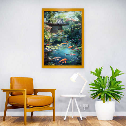 Japanese Garden Koi Pond Asian Style Poster | Wall Art for Home & Office | High-Quality Print - High-Quality Visual Display