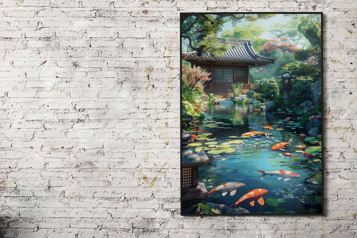 Japanese Garden Koi Pond Asian Style Poster | Wall Art for Home & Office | High-Quality Print - High-Quality Visual Display
