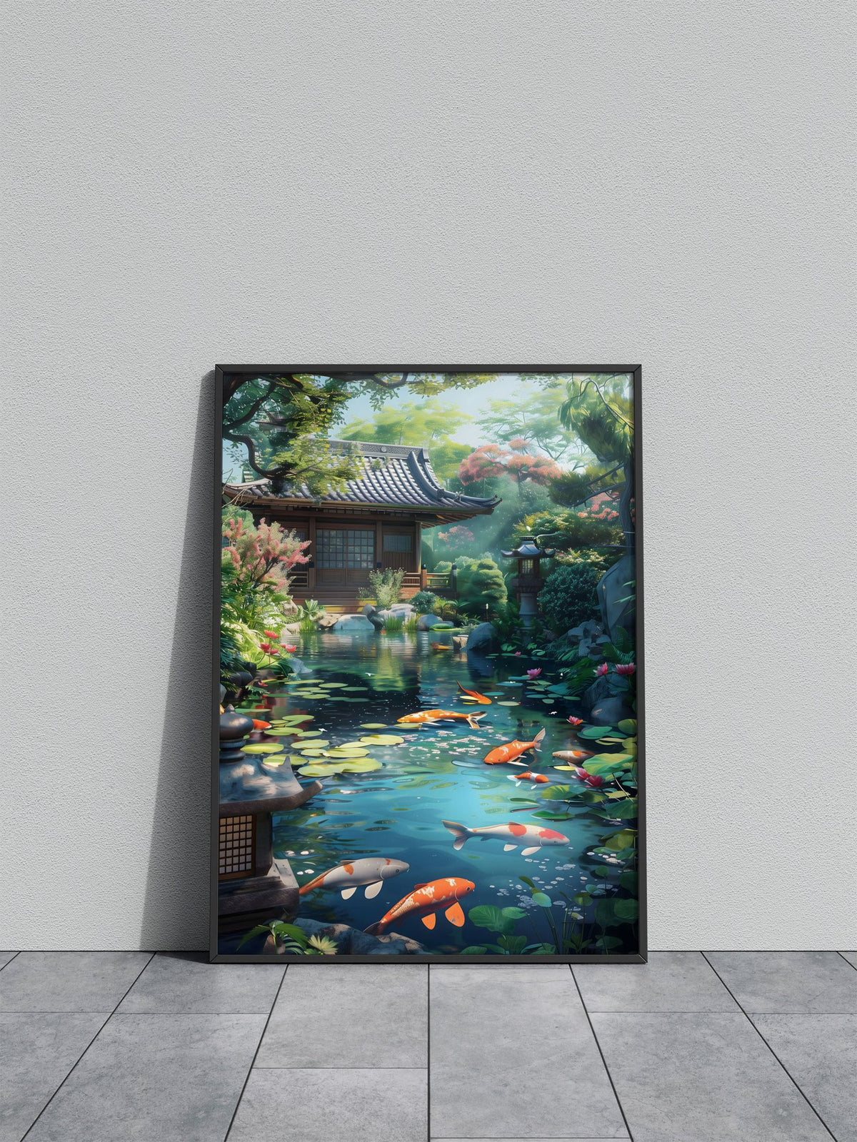 Japanese Garden Koi Pond Asian Style Poster | Wall Art for Home & Office | High-Quality Print - High-Quality Visual Display