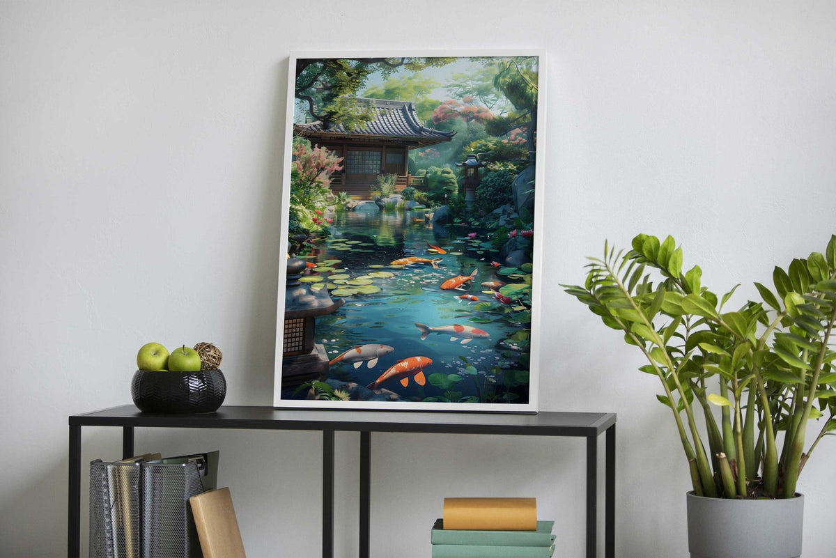 Japanese Garden Koi Pond Asian Style Poster | Wall Art for Home & Office | High-Quality Print - High-Quality Visual Display