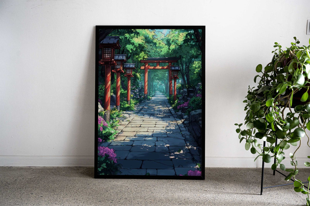 Japanese Garden Path Asian Style Poster | Wall Art for Home & Office | High-Quality Print - High-Quality Visual Display