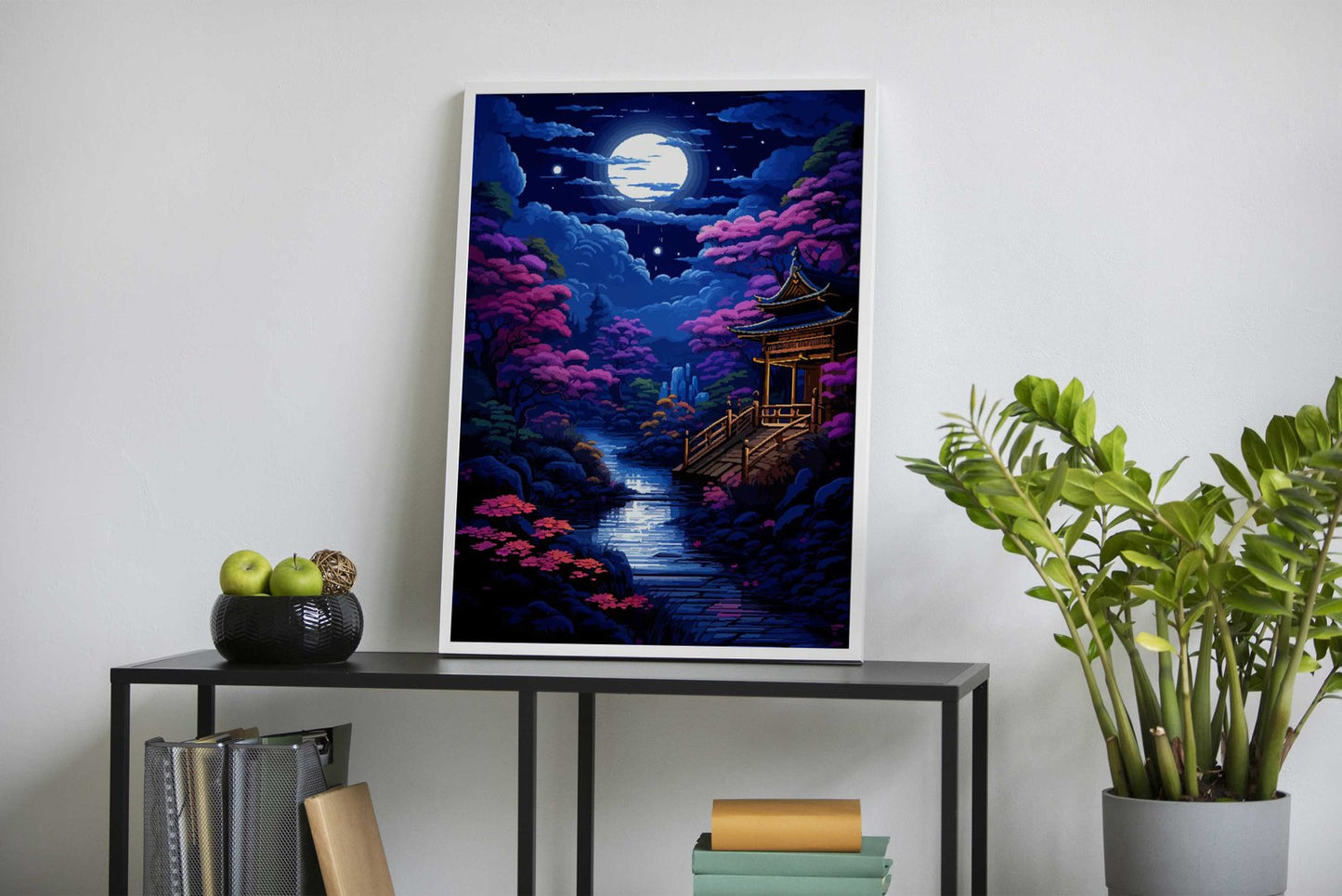 Japanese Garden Pixel Art Asian Style Poster | Wall Art for Home & Office | High-Quality Print
