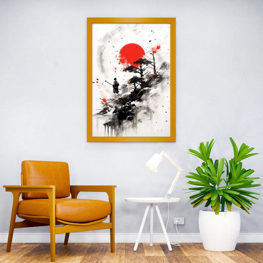 Japanese Gate Ink Wash Asian Style Poster | Wall Art for Home & Office | High-Quality Print - High-Quality Visual Display