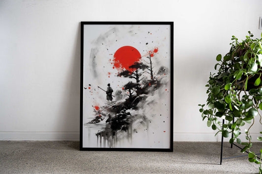 Japanese Gate Ink Wash Asian Style Poster | Wall Art for Home & Office | High-Quality Print - High-Quality Visual Display