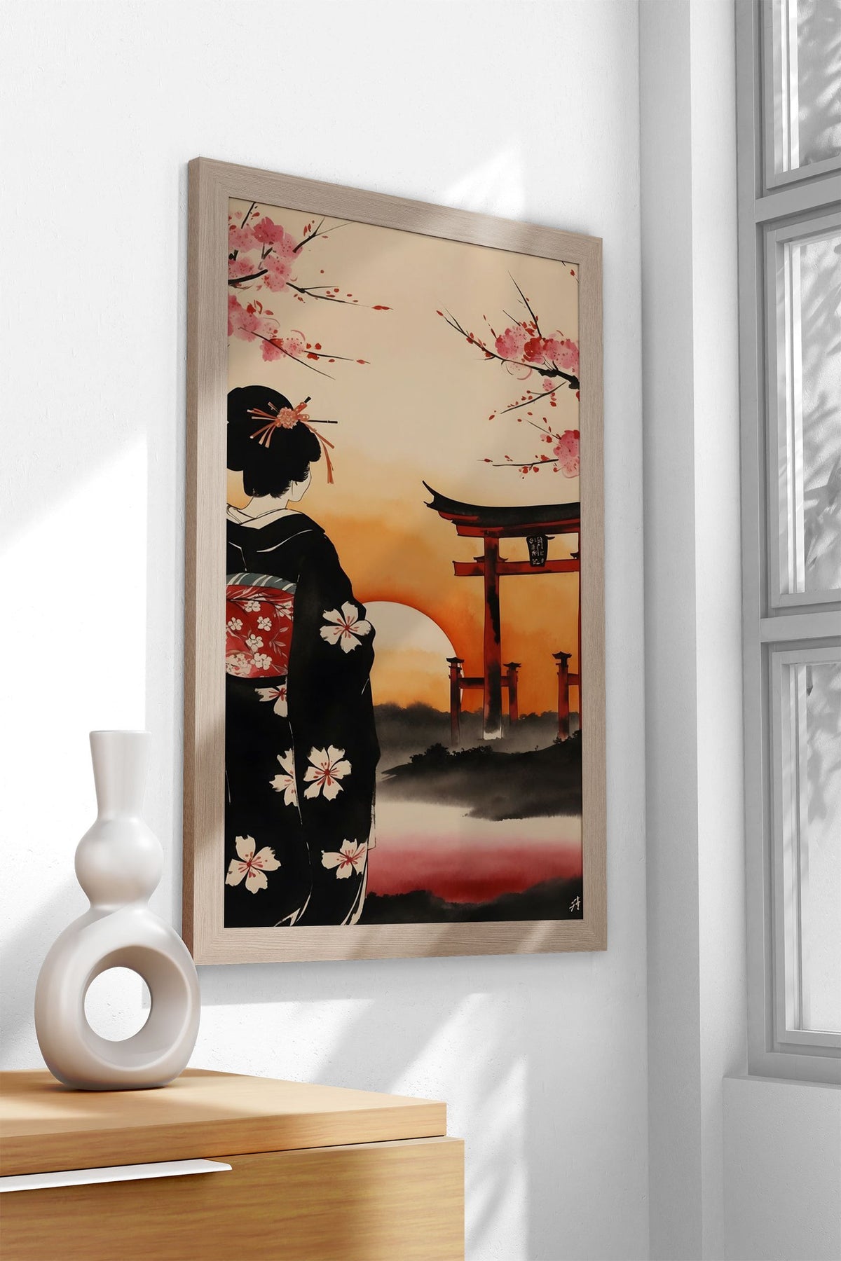 Japanese Geisha Cherry Asian Style Poster | Wall Art for Home & Office | High-Quality Print - High-Quality Visual Display