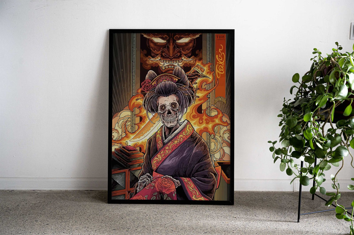 Japanese Geisha Demon Asian Style Poster | Wall Art for Home & Office | High-Quality Print - High-Quality Visual Display