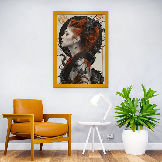 Japanese Geisha Dragon Art Asian Style Poster | Wall Art for Home & Office | High-Quality Print - High-Quality Visual Display