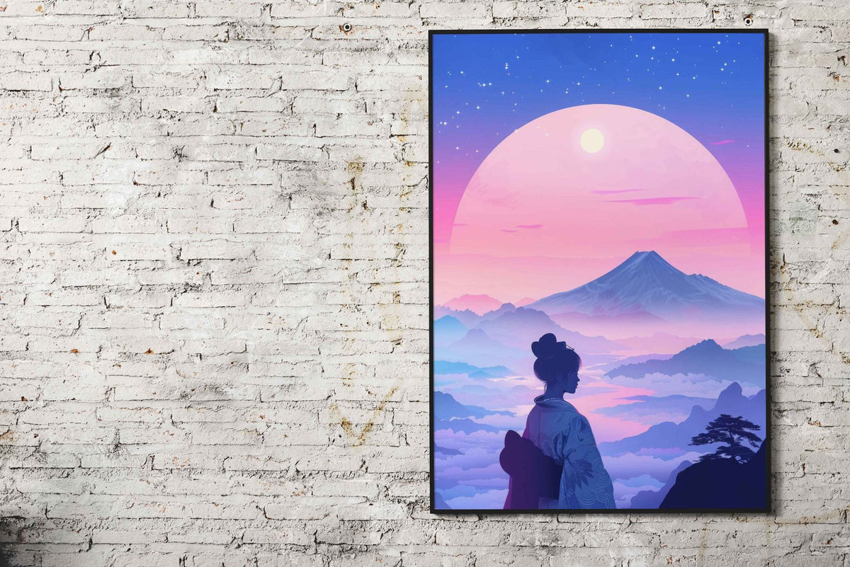 Japanese Geisha Retro Asian Style Poster | Wall Art for Home & Office | High-Quality Print - High-Quality Visual Display