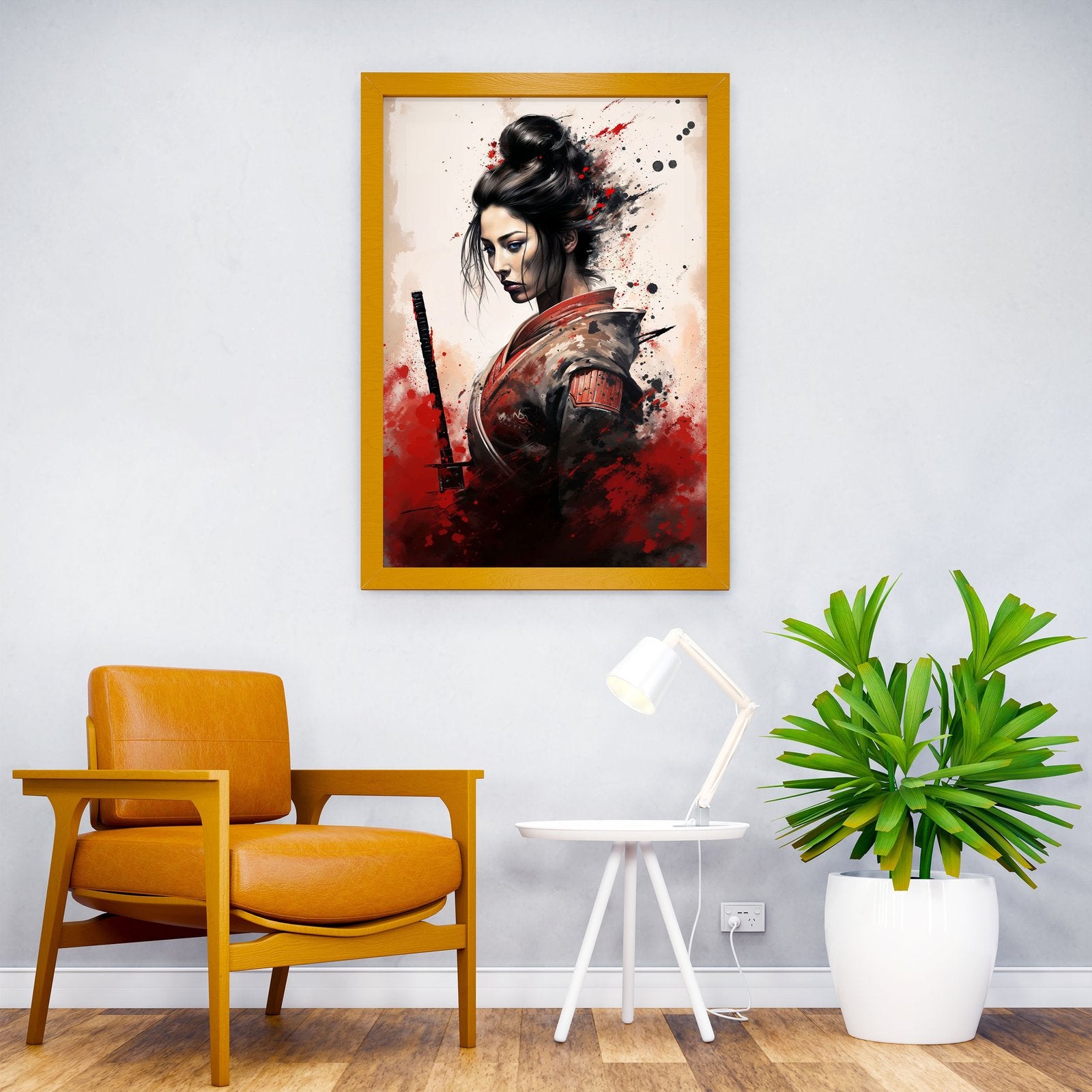 Japanese Geisha Samurai | Asian Style Wall Art - Multiple Sizes ...