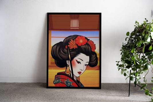 Japanese Girl Portrait Asian Style Poster | Wall Art for Home & Office | High-Quality Print - High-Quality Visual Display