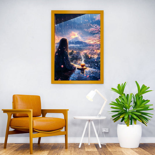 Japanese Girl with Tea Asian Style Poster | Wall Art for Home & Office | High-Quality Print - High-Quality Visual Display