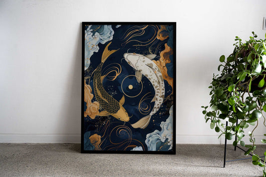 Japanese Goldfish Koi Kintsugi Art Asian Style Poster | Wall Art for Home & Office | High-Quality Print - High-Quality Visual Display
