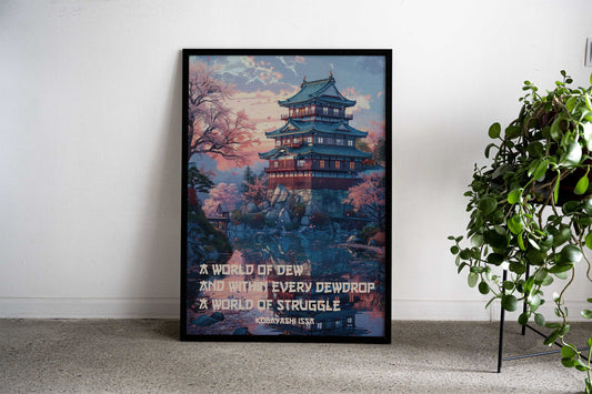 Japanese Haiku Castle Art Asian Style Poster | Wall Art for Home & Office | High-Quality Print - High-Quality Visual Display