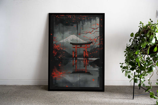 Japanese Ink red BW Asian Style Poster | Wall Art for Home & Office | High-Quality Print - High-Quality Visual Display