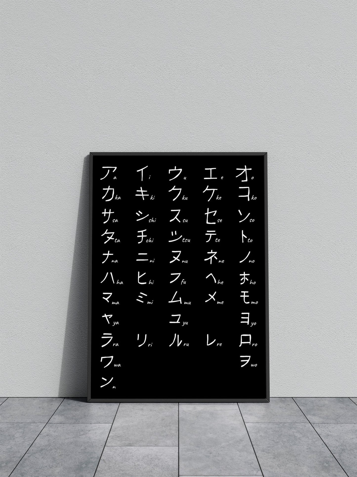Japanese Katakana Chart Asian Style Poster | Wall Art for Home & Office | High-Quality Print