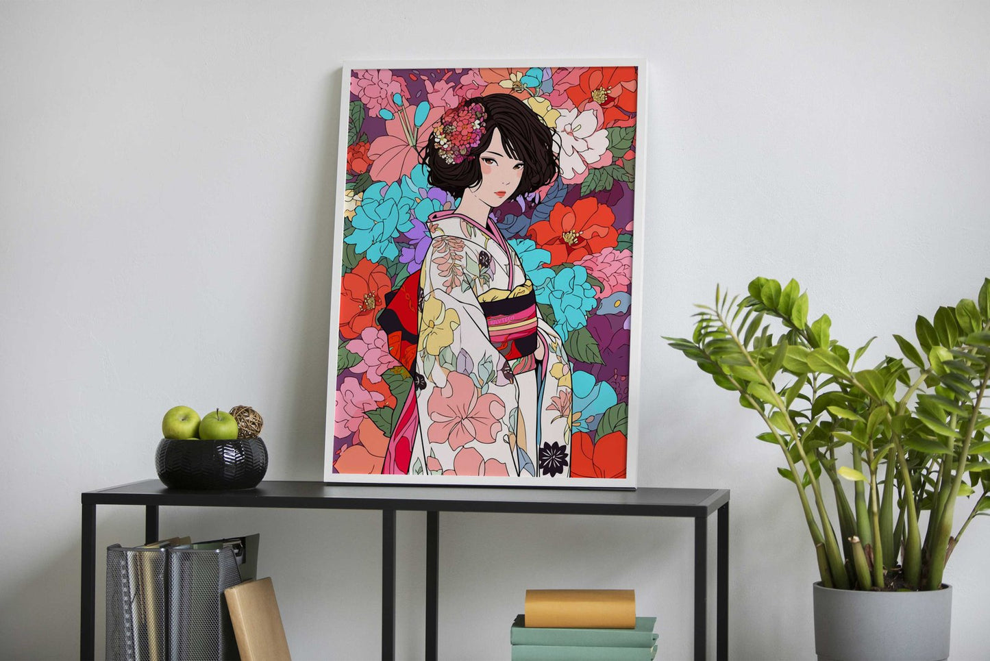 Japanese Kimono Anime Girl Asian Style Poster | Wall Art for Home & Office | High-Quality Print