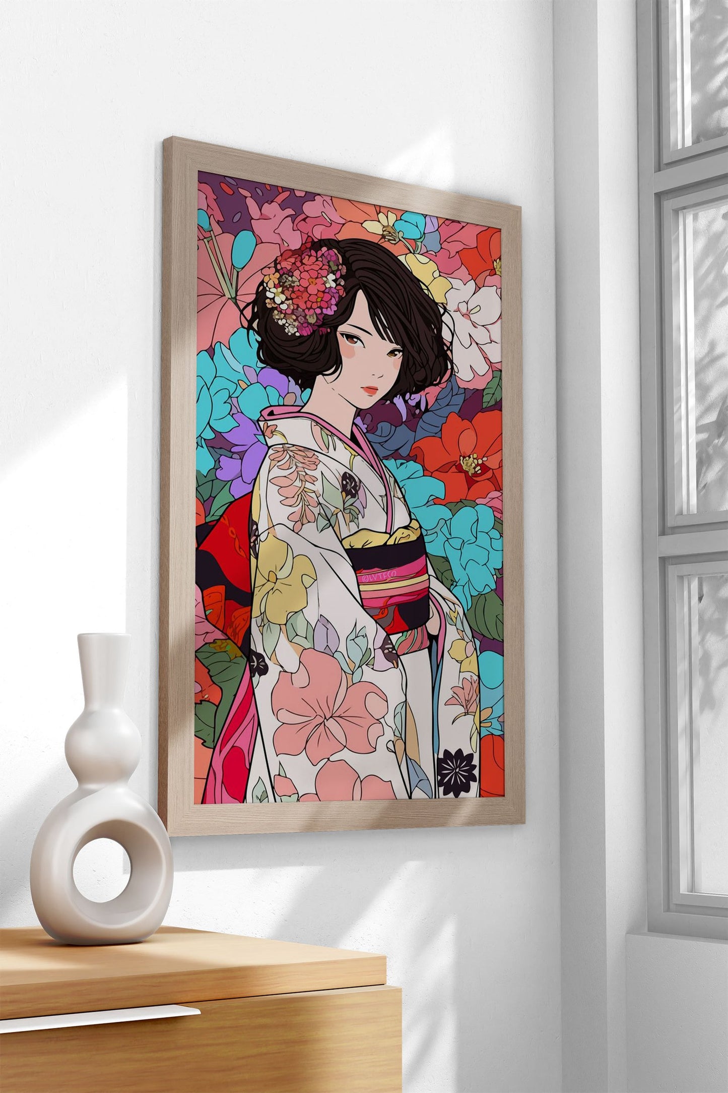 Japanese Kimono Anime Girl Asian Style Poster | Wall Art for Home & Office | High-Quality Print