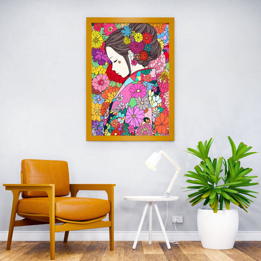 Japanese Kimono Girl Zen Asian Style Poster | Wall Art for Home & Office | High-Quality Print - High-Quality Visual Display