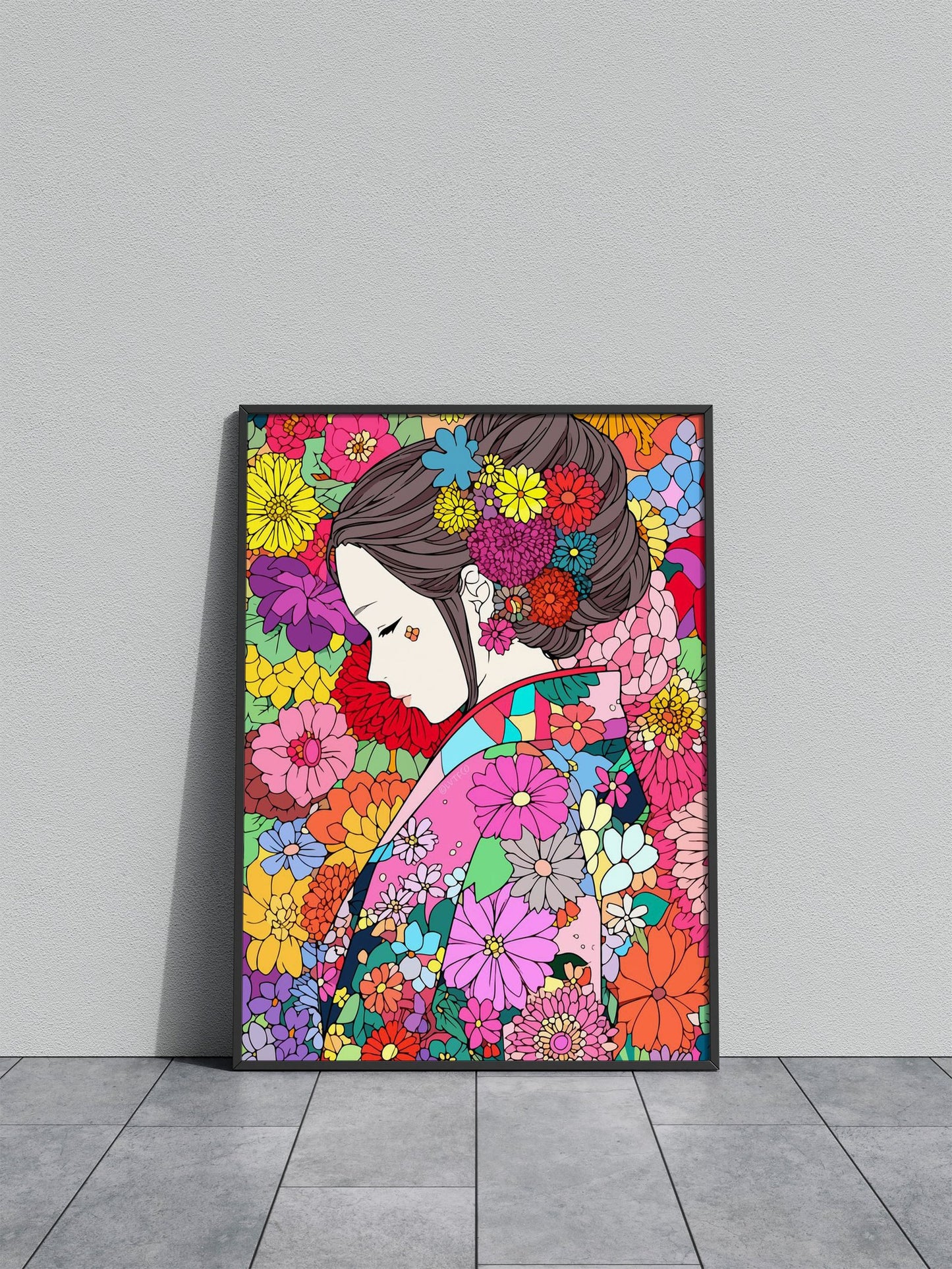 Japanese Kimono Girl Zen Asian Style Poster | Wall Art for Home & Office | High-Quality Print