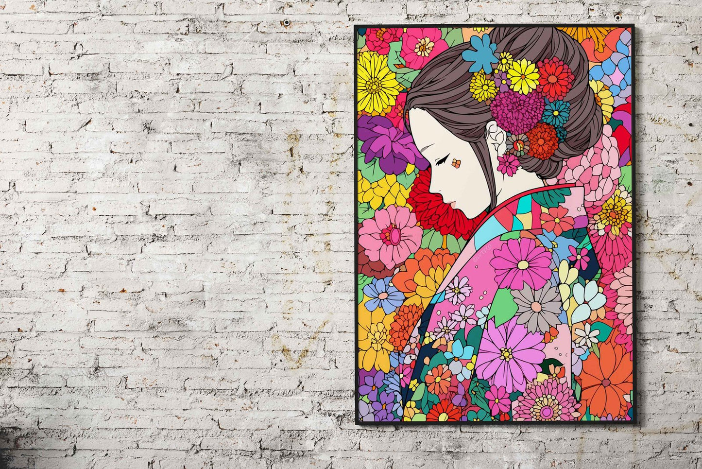 Japanese Kimono Girl Zen Asian Style Poster | Wall Art for Home & Office | High-Quality Print
