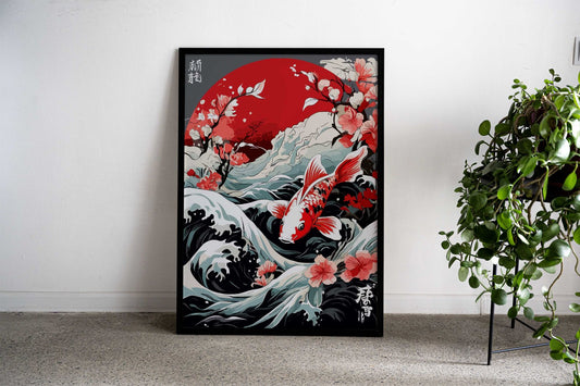 Japanese Koi Fish Asian Style Poster | Wall Art for Home & Office | High-Quality Print - High-Quality Visual Display