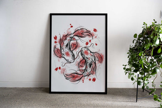 Japanese Koi Asian Style Poster | Wall Art for Home & Office | High-Quality Print - High-Quality Visual Display