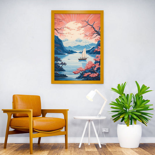 Japanese Lake Asian Style Poster | Wall Art for Home & Office | High-Quality Print - High-Quality Visual Display