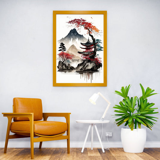 Japanese Landscape Art Asian Style Poster | Wall Art for Home & Office | High-Quality Print - High-Quality Visual Display