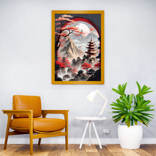 Japanese Landscape Fuji Asian Style Poster | Wall Art for Home & Office | High-Quality Print - High-Quality Visual Display