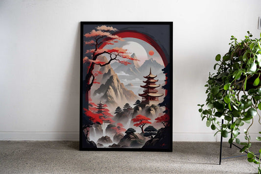 Japanese Landscape Fuji Asian Style Poster | Wall Art for Home & Office | High-Quality Print - High-Quality Visual Display