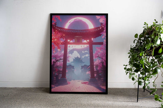 Japanese Landscape Sunset Asian Style Poster | Wall Art for Home & Office | High-Quality Print - High-Quality Visual Display
